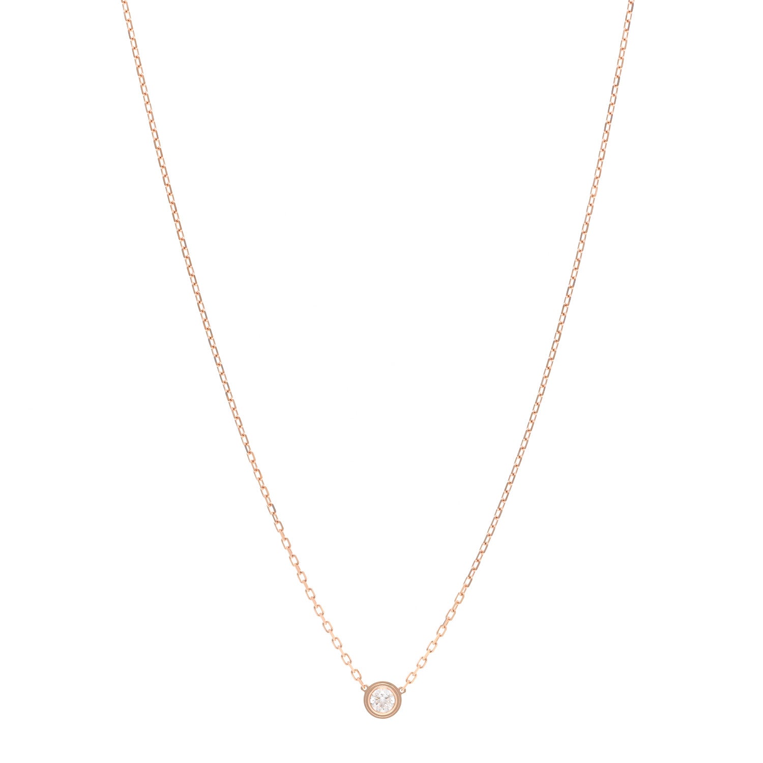 Cartier 18K Pink Gold Diamond LM D'Amour Pendant Necklace 1 of 4