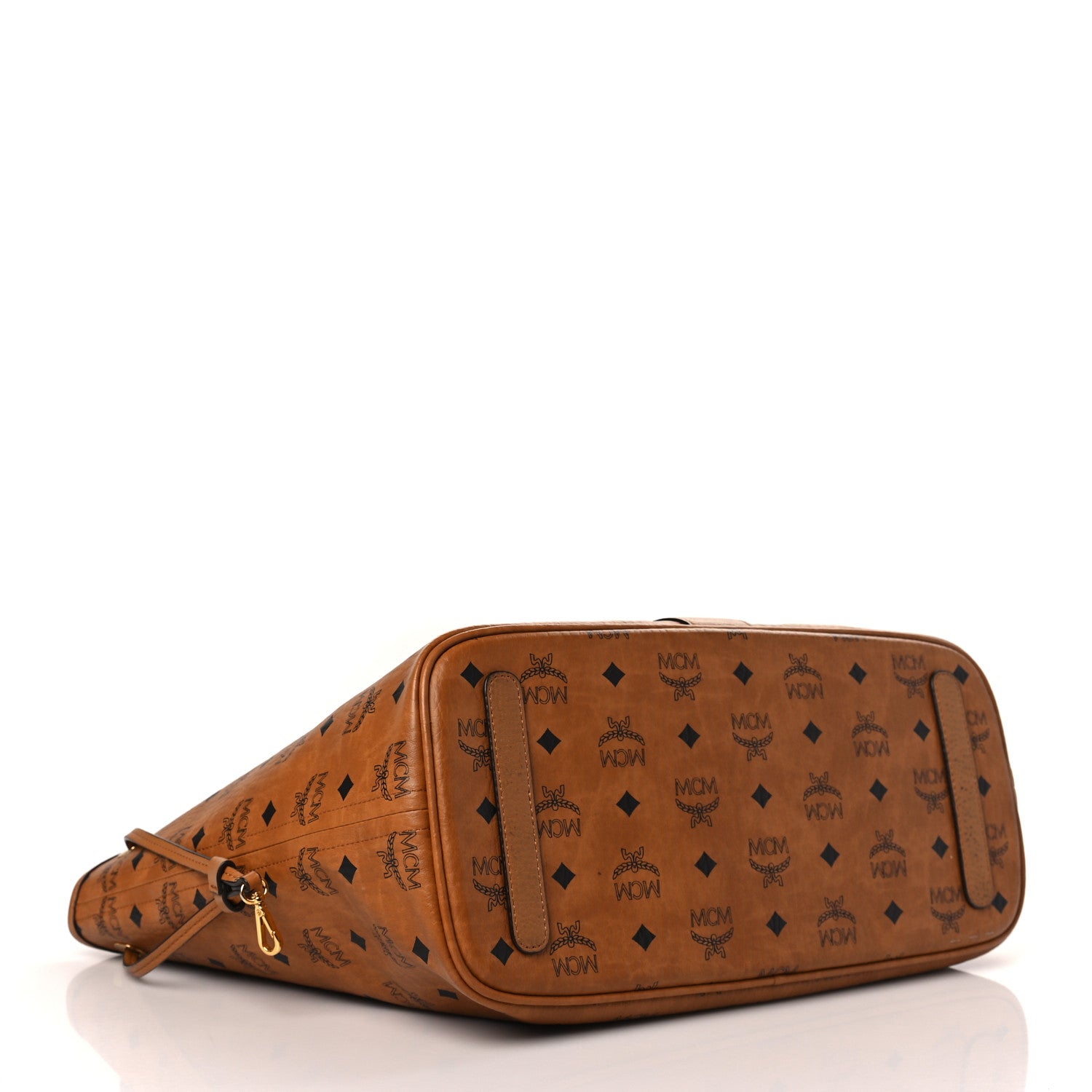 MCM Visetos Medium Liz Reversible Shopper Tote Cognac 4 of 12