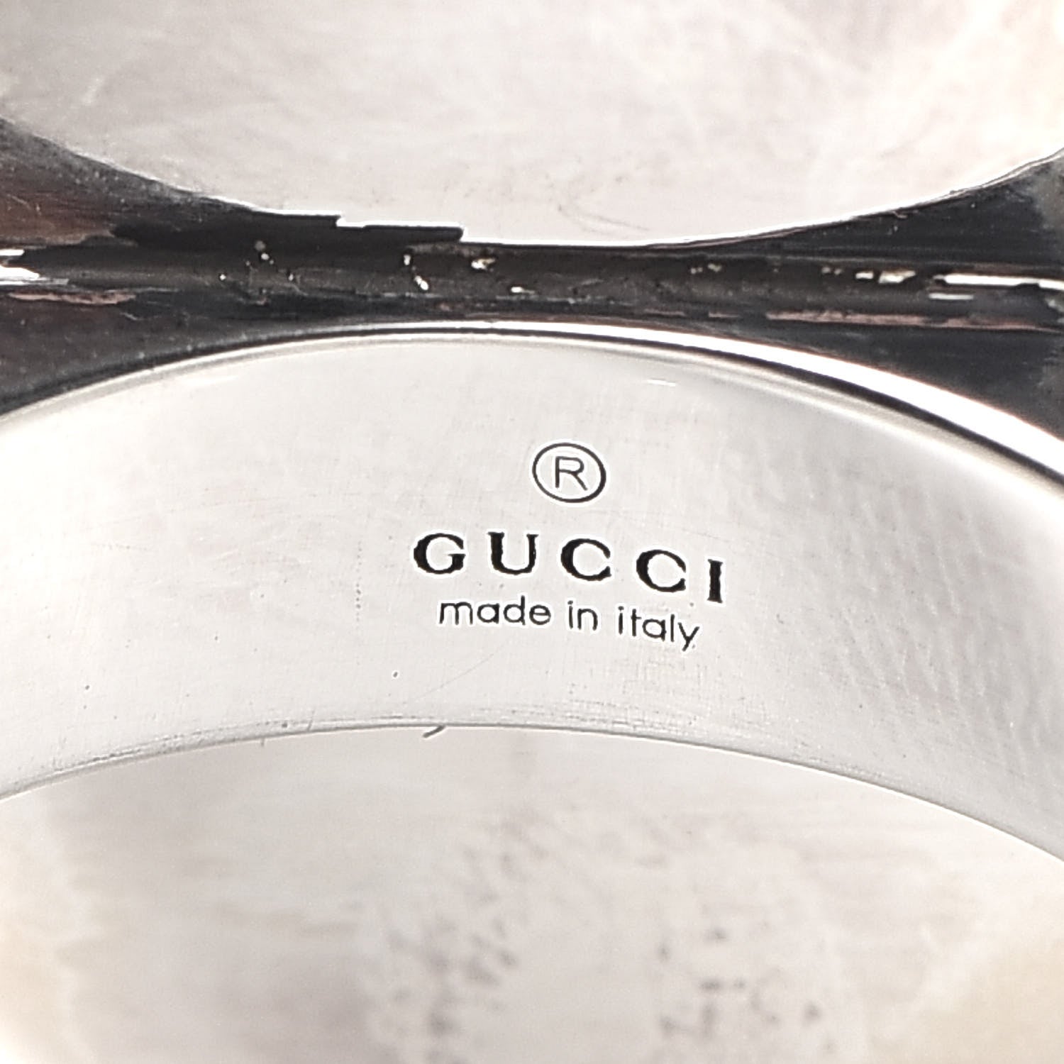 Gucci Sterling Silver Enamel Bosco Ring 52 6 4 of 6