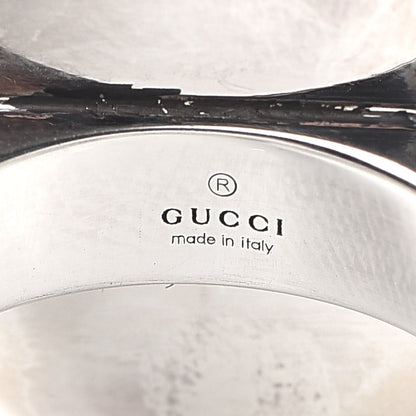 Gucci Sterling Silver Enamel Bosco Ring 52 6 4 of 6