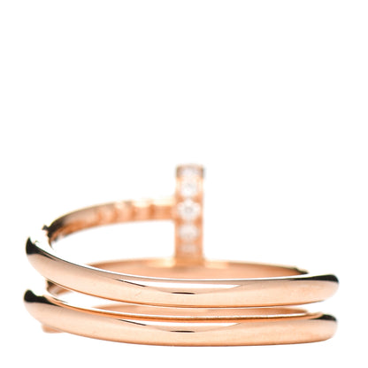 Cartier 18K Pink Gold Diamond Double Juste Un Clou Ring 48 4.5 3 of 6