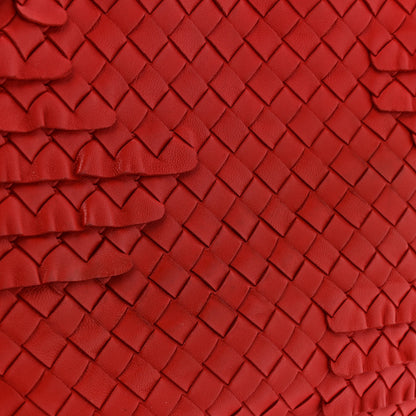 Bottega Veneta Nappa Intrecciato Ruffle Tote Red 13 of 14
