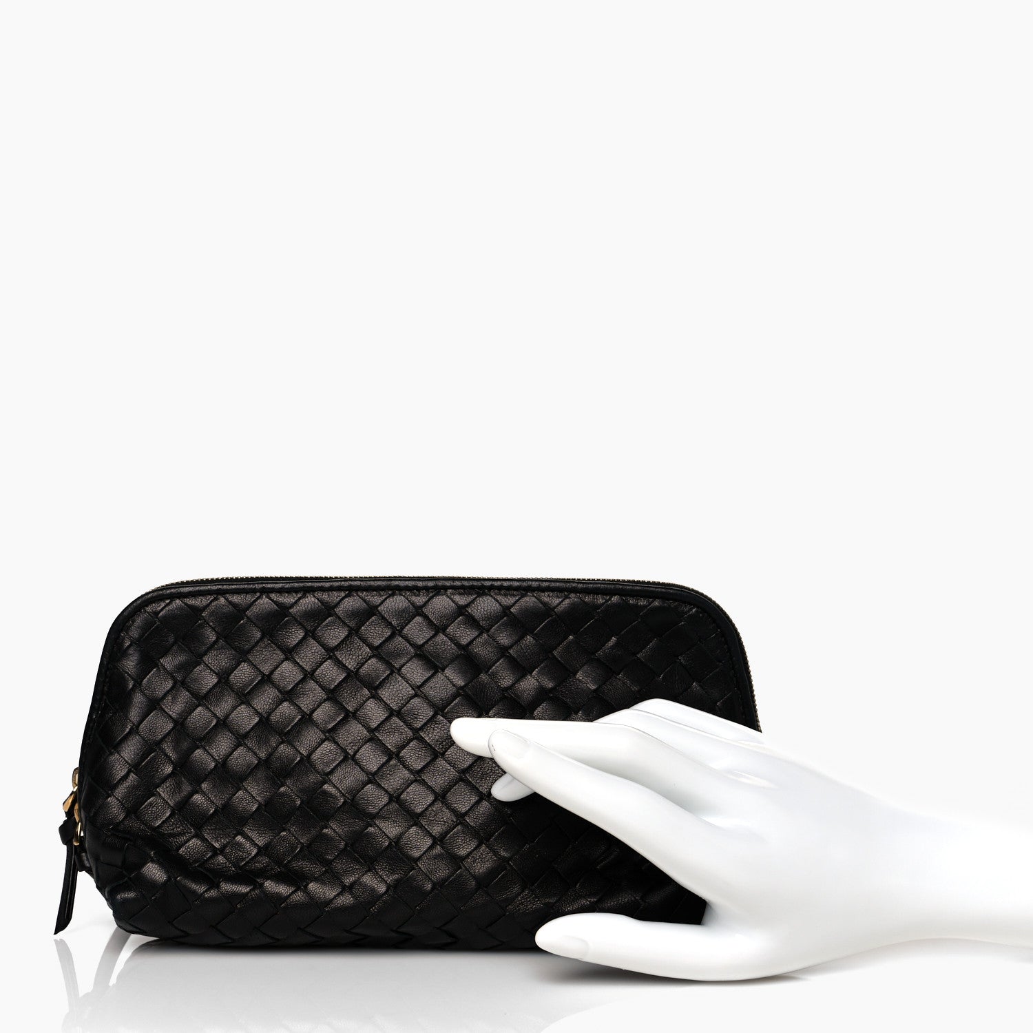 Bottega Veneta Nappa Intrecciato Small Cosmetic Pouch Black 2 of 9
