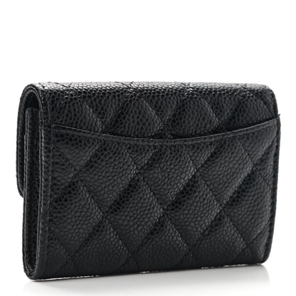 Chanel Caviar Quilted Flap Card Holder Wallet Black 3 of 9