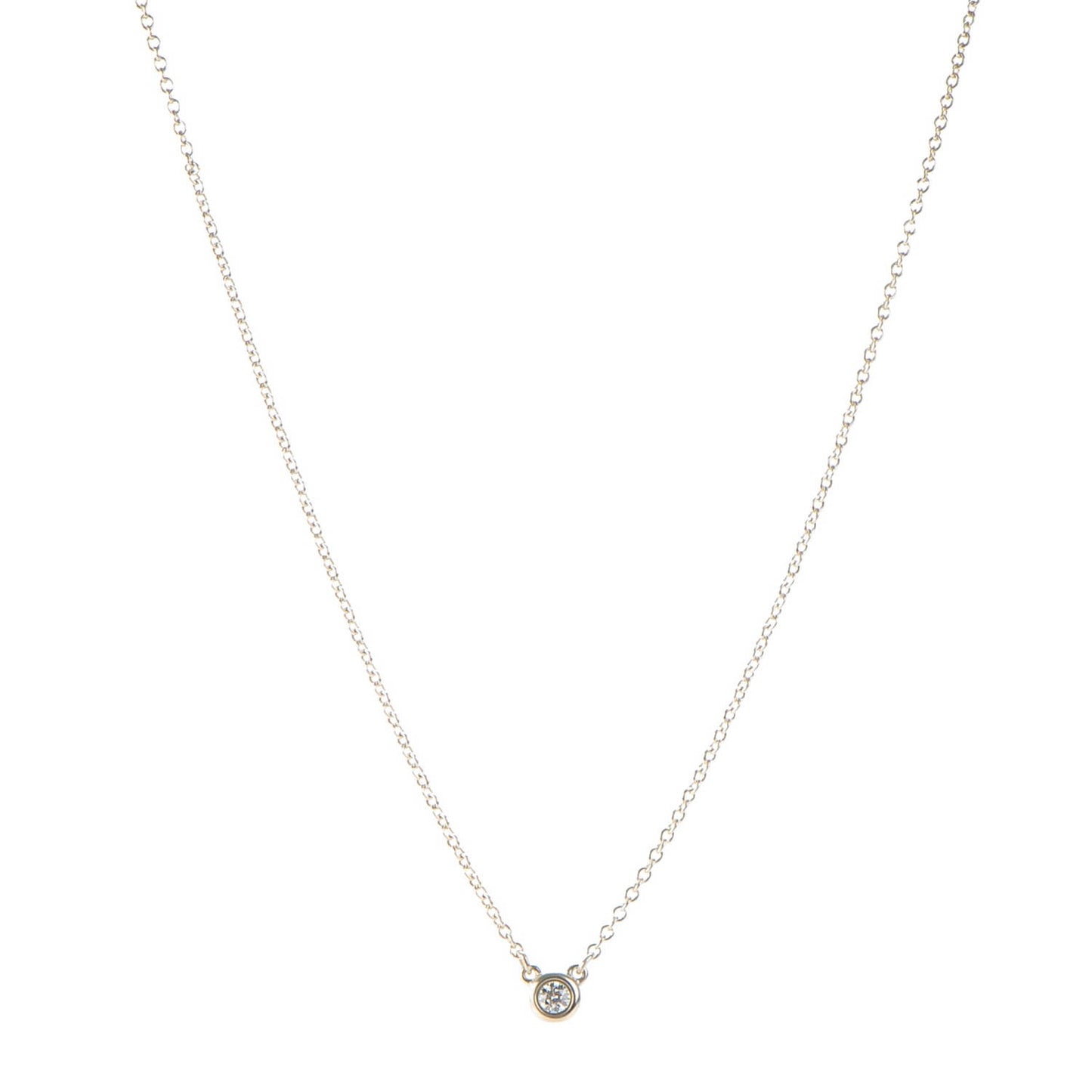 Sterling Silver Diamond .05ct Elsa Peretti Diamonds by the Yard Pendant Necklace
