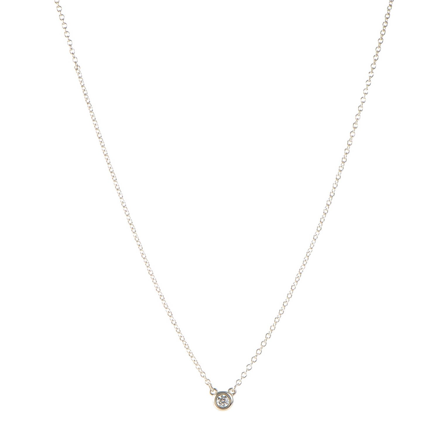 Tiffany Sterling Silver Diamond .05ct Elsa Peretti Diamonds by the Yard Pendant Necklace 3 of 8