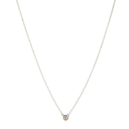 Tiffany Sterling Silver Diamond .05ct Elsa Peretti Diamonds by the Yard Pendant Necklace 3 of 8