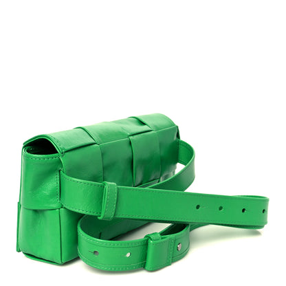 Bottega Veneta Paper Calfskin Intreccio Cassette Belt Bag Parakeet 3 of 11