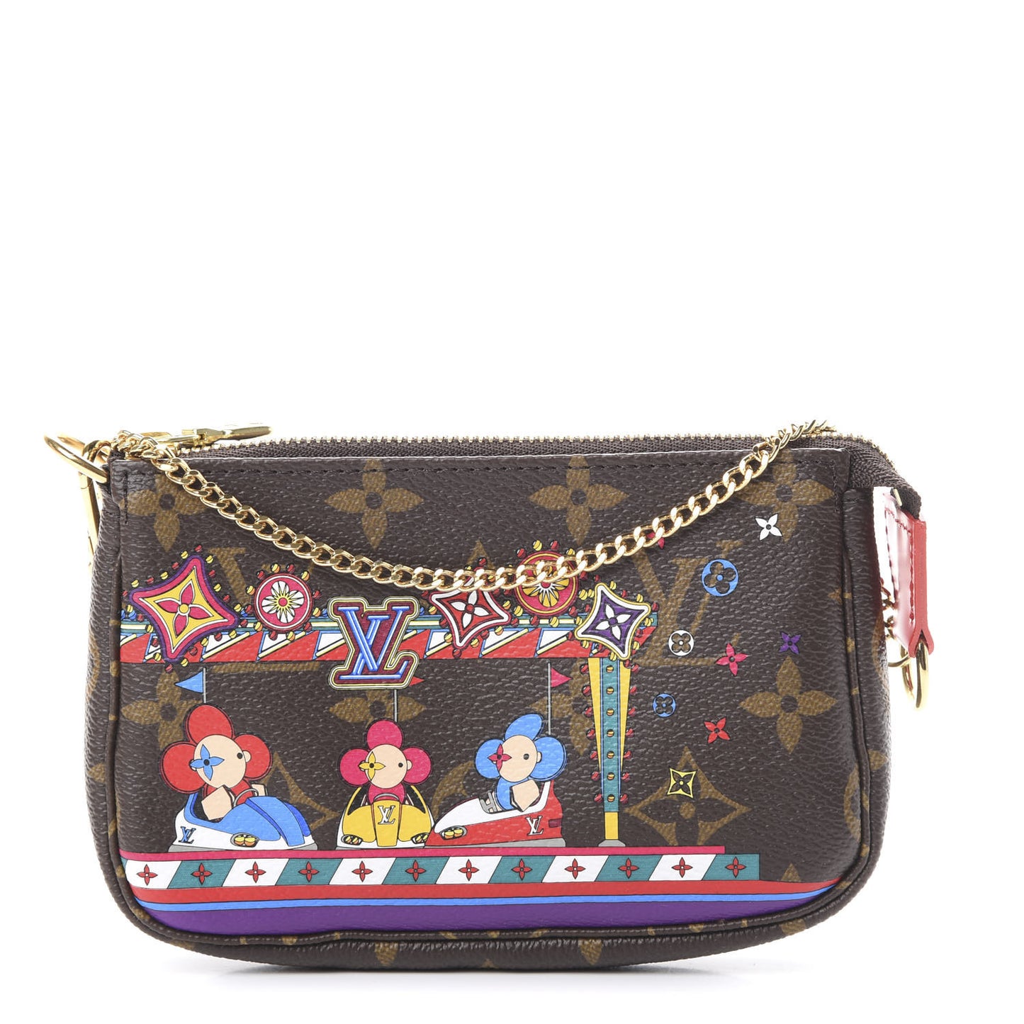 Monogram 2020 Christmas Animation Bumper Cars Mini Pochette Accessories Coquelicot