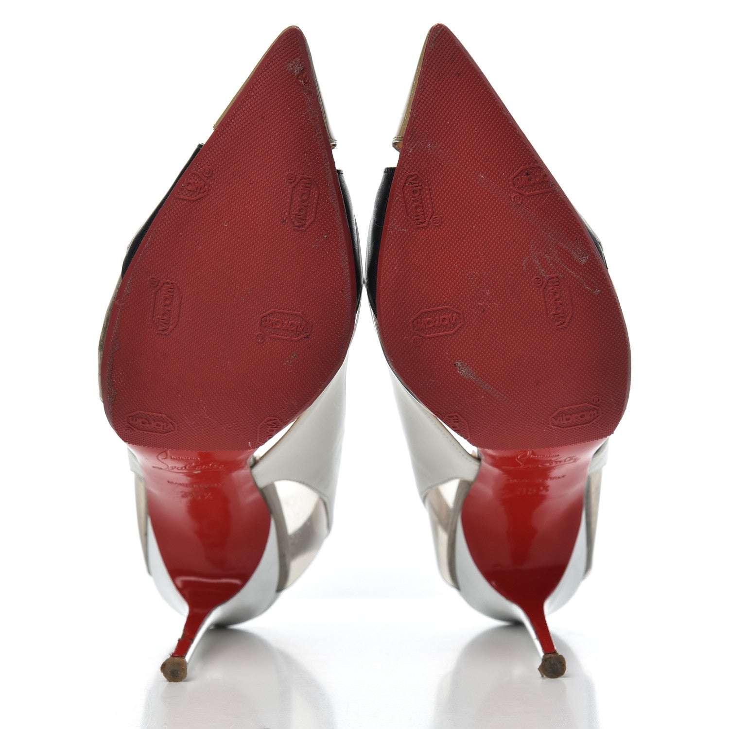 Christian Louboutin Patent Suede Calfskin Air Chance 100 Pumps 35.5 White 5 of 13