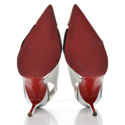 Christian Louboutin Patent Suede Calfskin Air Chance 100 Pumps 35.5 White 5 of 13