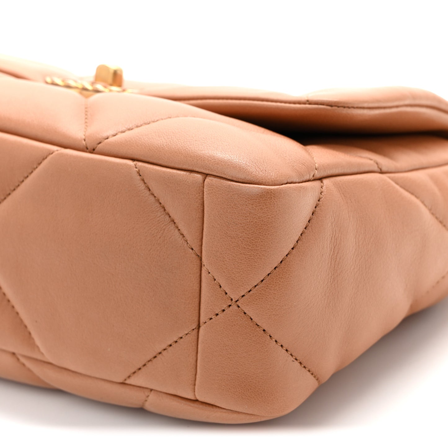 Lambskin Quilted Medium Chanel 19 Flap Brown
