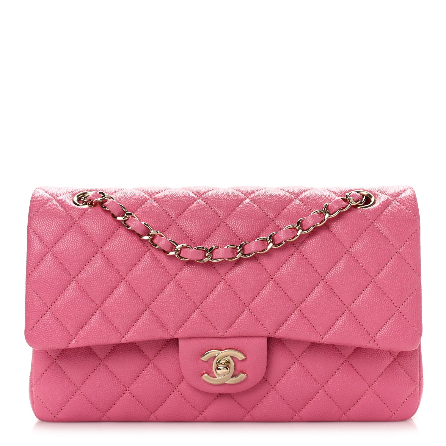 Chanel Caviar Quilted Medium Double Flap Pink 1 of 9