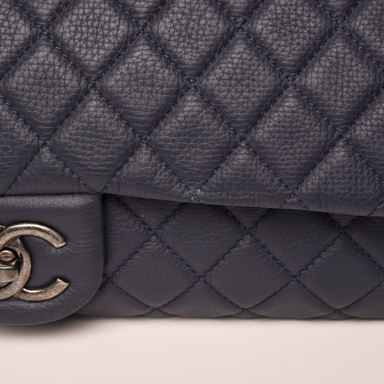 Chanel Calfskin Quilted XXL Travel Flap Bag Navy 11 of 11