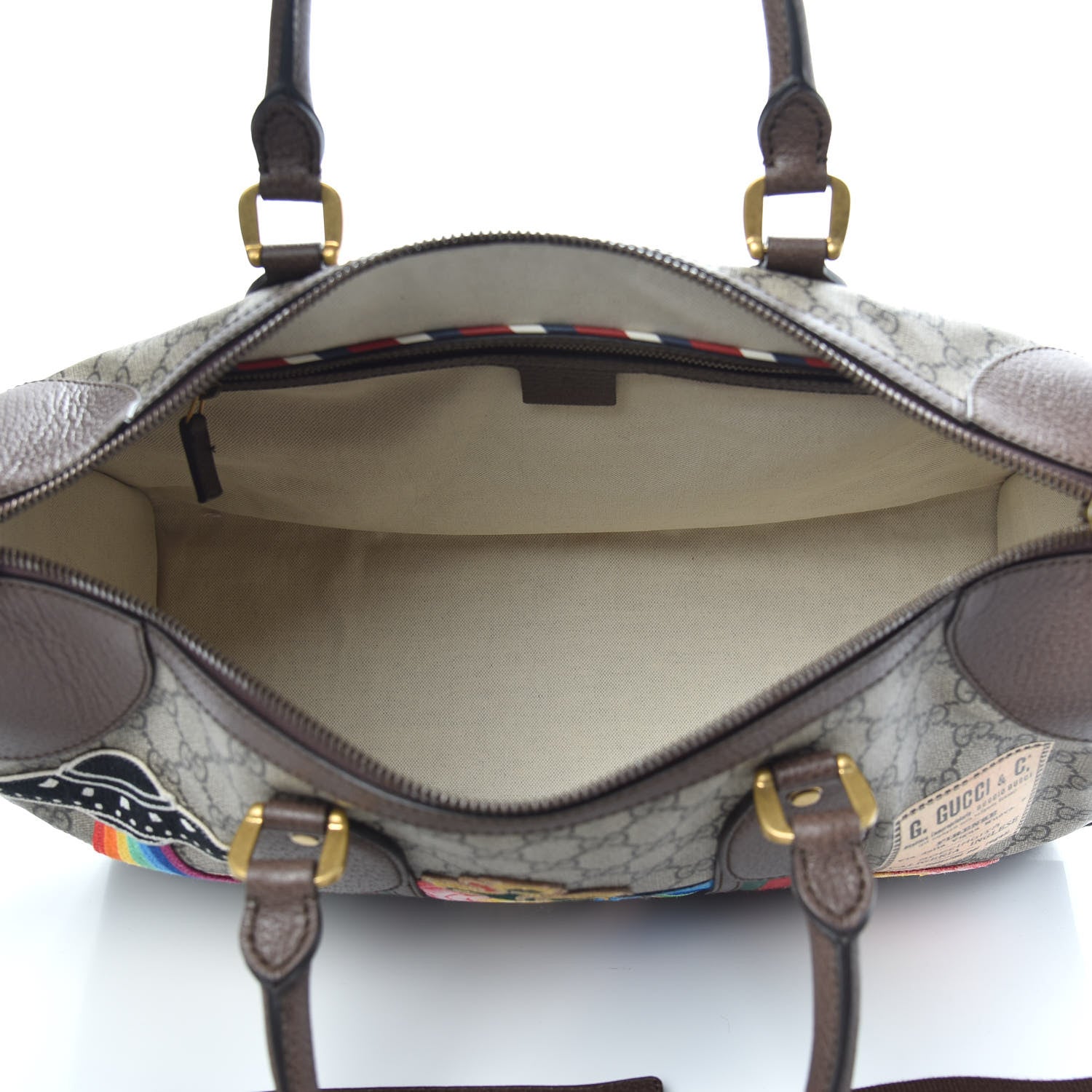 Gucci Soft GG Supreme Monogram Courrier Medium Duffle Bag Beige New Acero Multicolor 4 of 10