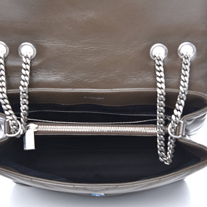 Saint Laurent Calfskin Y Quilted Monogram Medium Loulou Monogram Chain Satchel Kaki Fonce 4 of 11