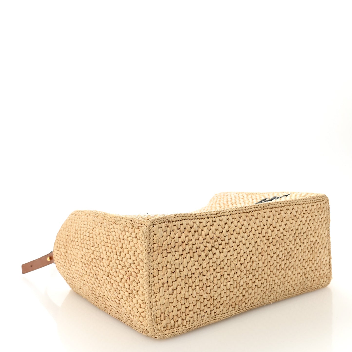 X PAULA'S IBIZA Raffia Small Font Tote Natural Tan