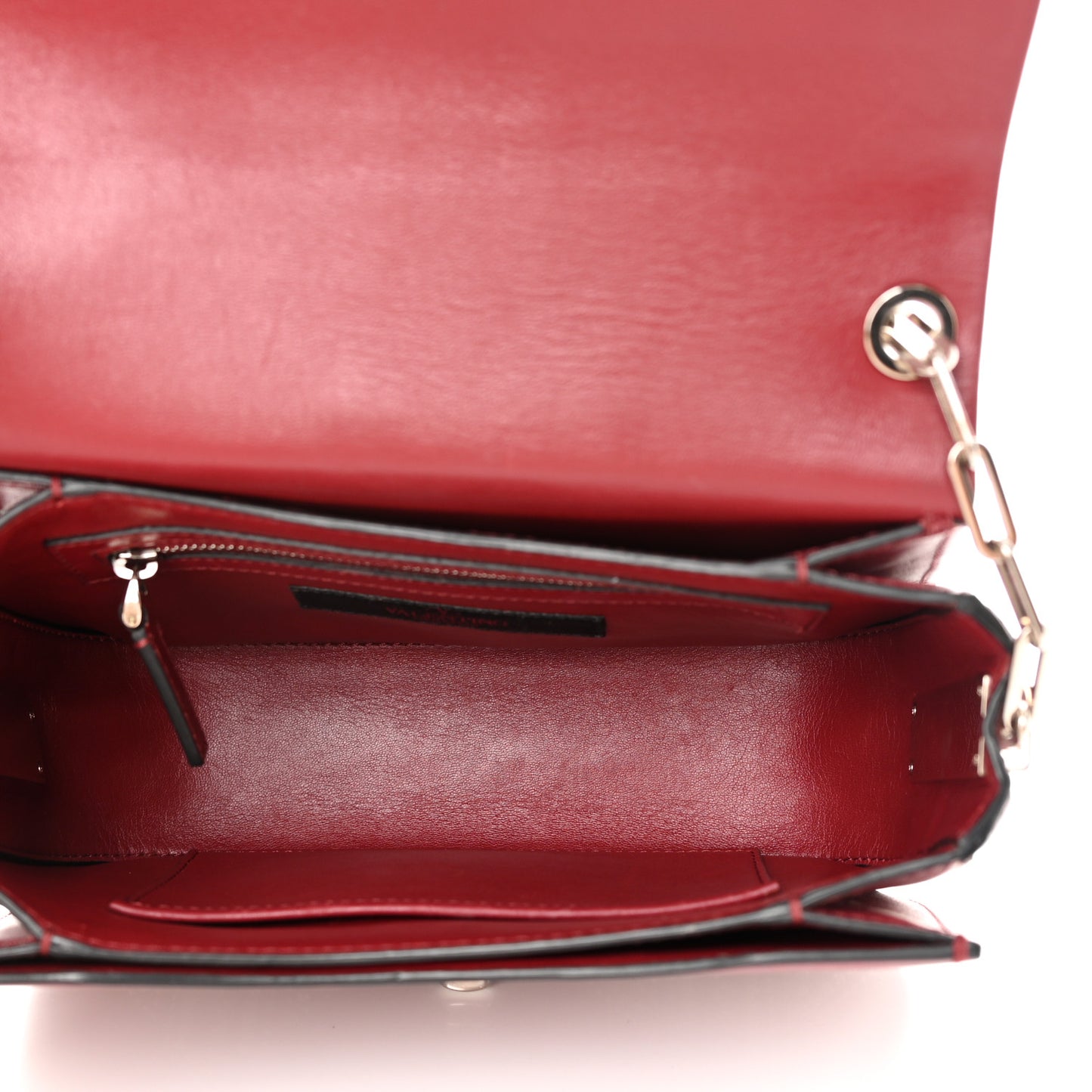 Vitello Loveblade Embellished Chain Flap Bag Rubino