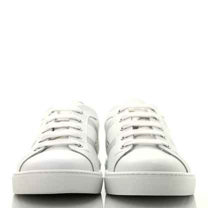 Hermes Calfskin Womens Advantage Sneakers 38 White Gris Argente 2 of 8