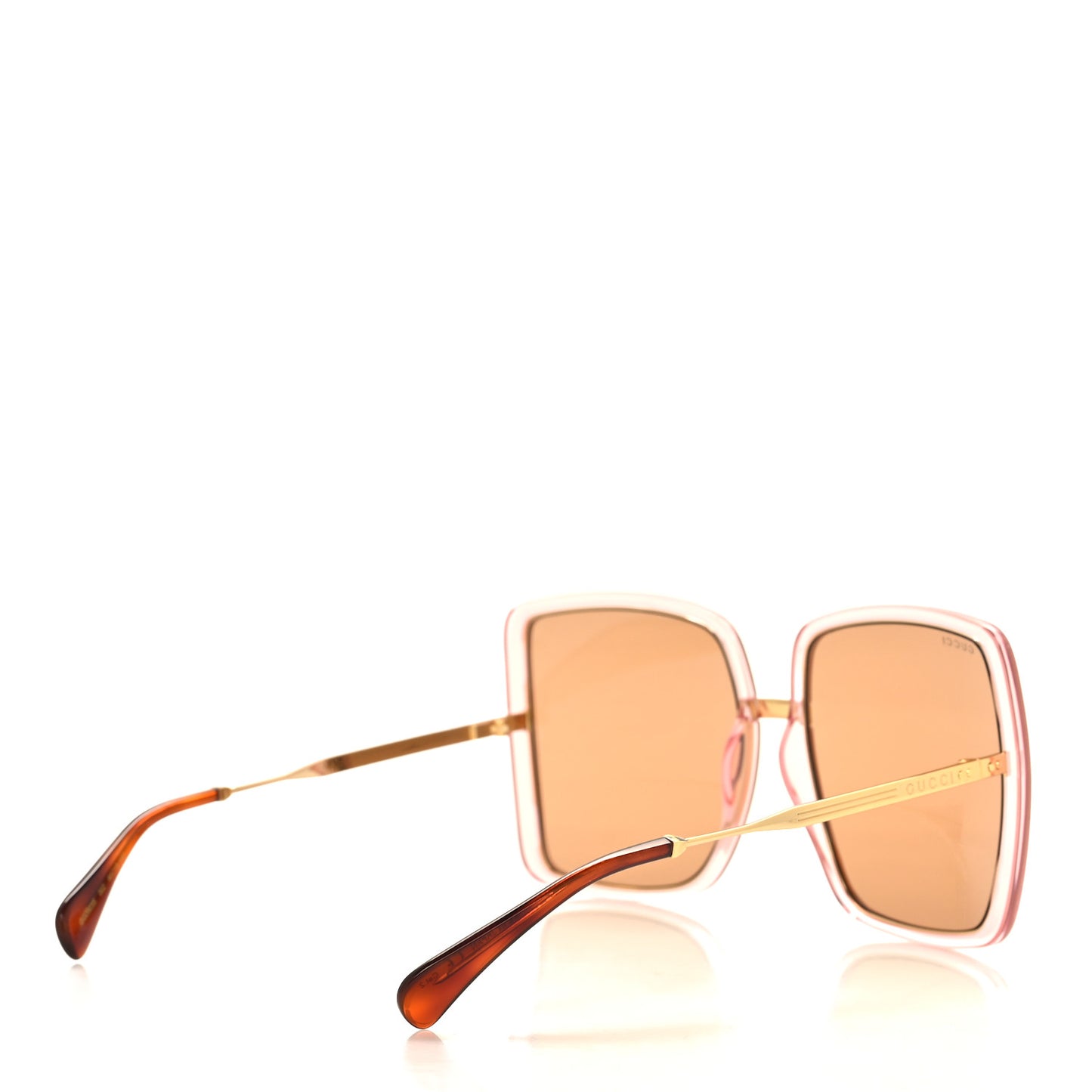 Metal Oversized Sunglasses GG0903S Pink Gold Brown