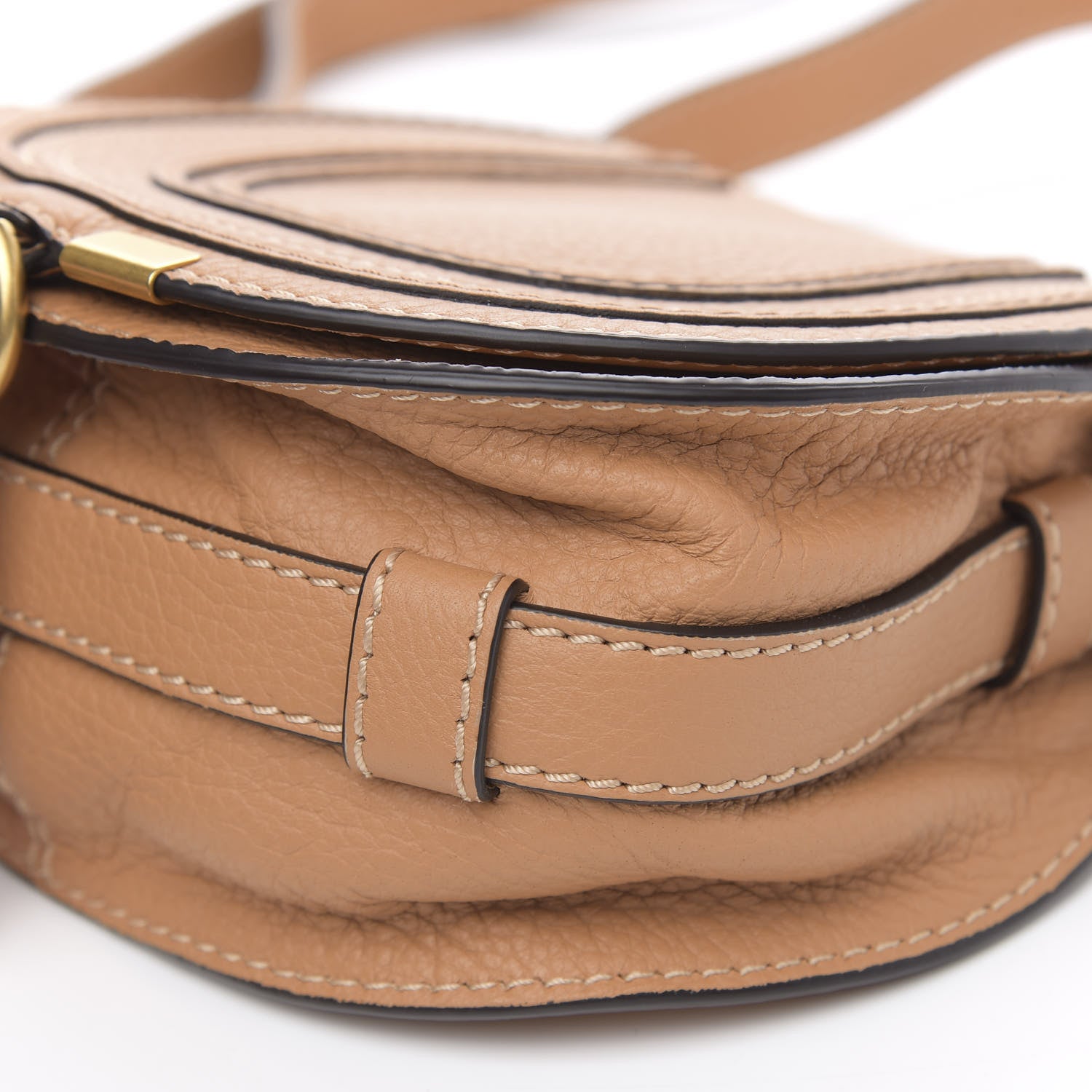 Chloe Calfskin Mini Marcie Round Crossbody Bag Nut 9 of 10