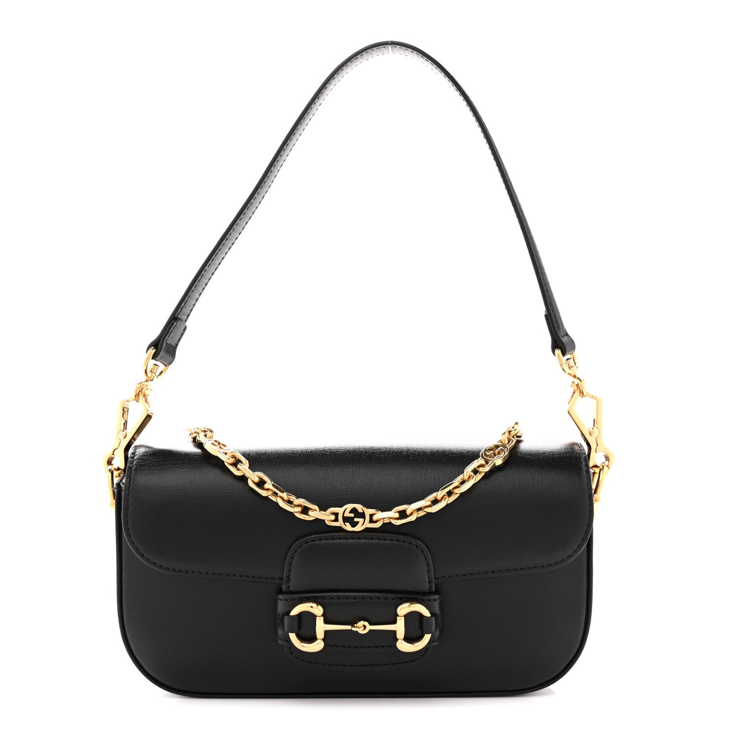 Gucci Azalea Calfskin Small Horsebit 1955 Chain Shoulder Bag Black 1 of 14