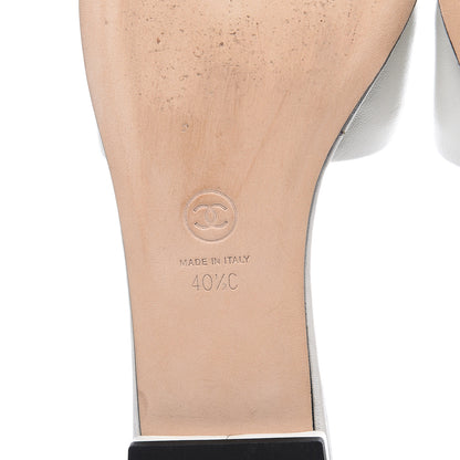 Chanel Lambskin Beaded CC Mules 40.5 Grey 7 of 10