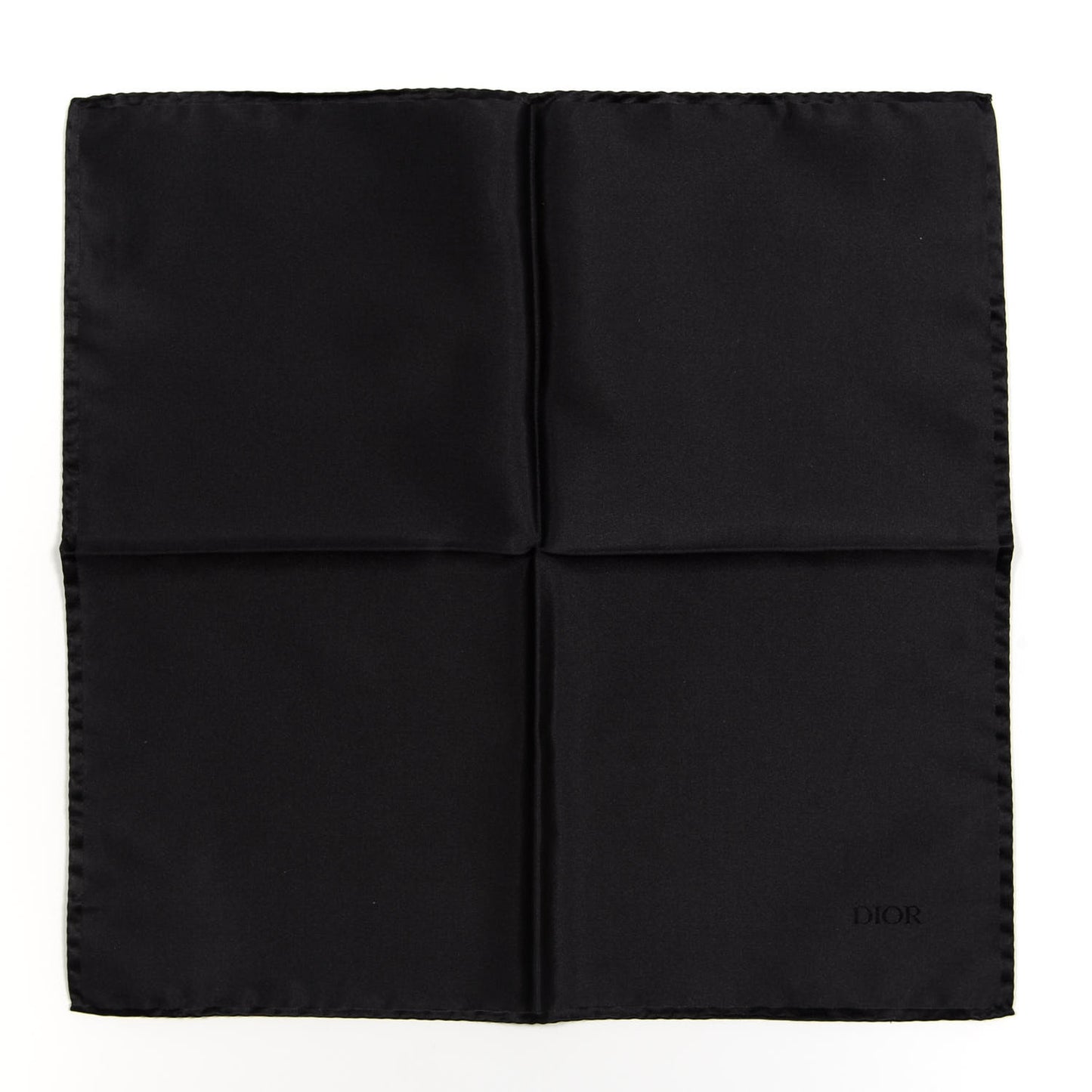 Silk Monogram Pocket Squares Set of 3 Black