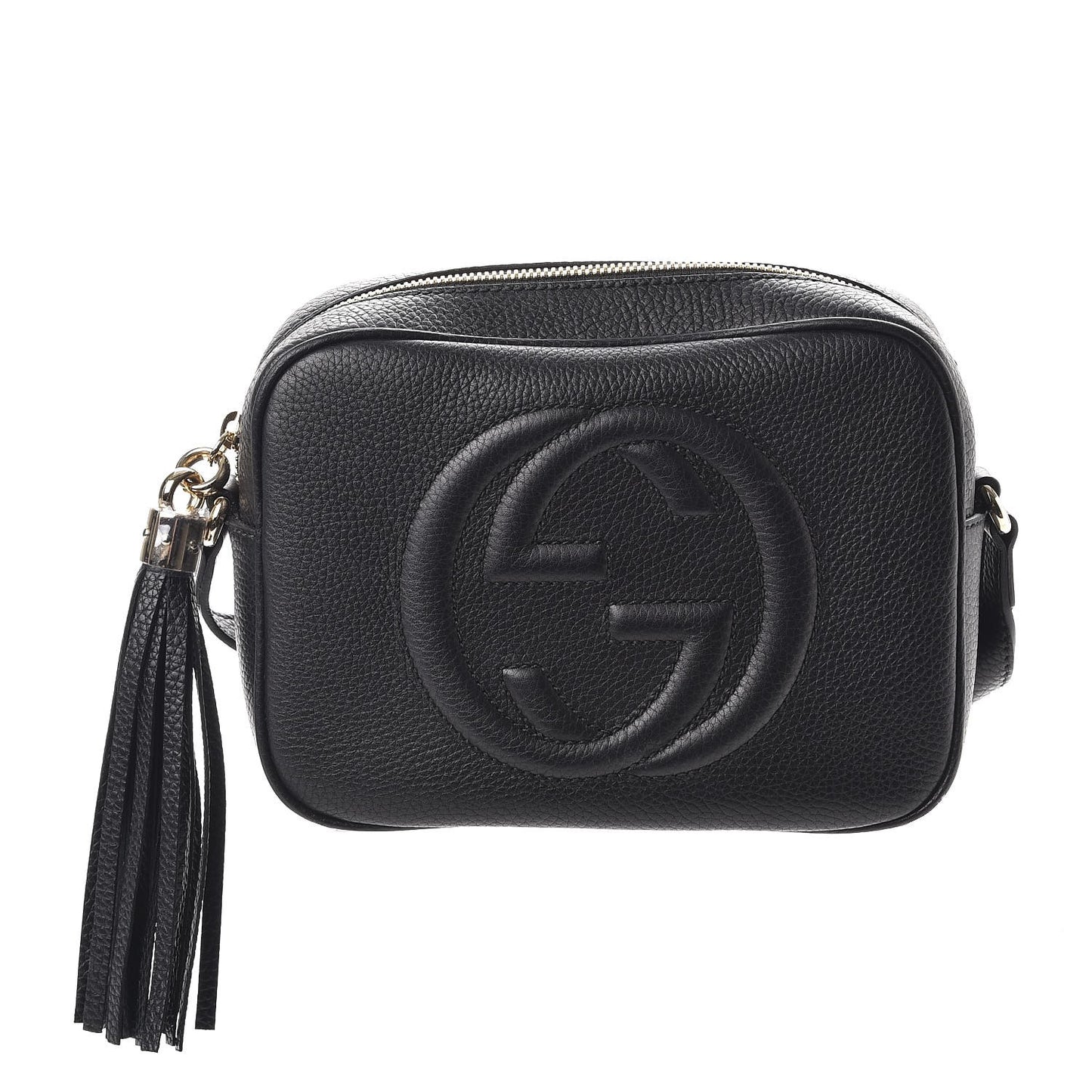 Pebbled Calfskin Small Soho Disco Bag Black