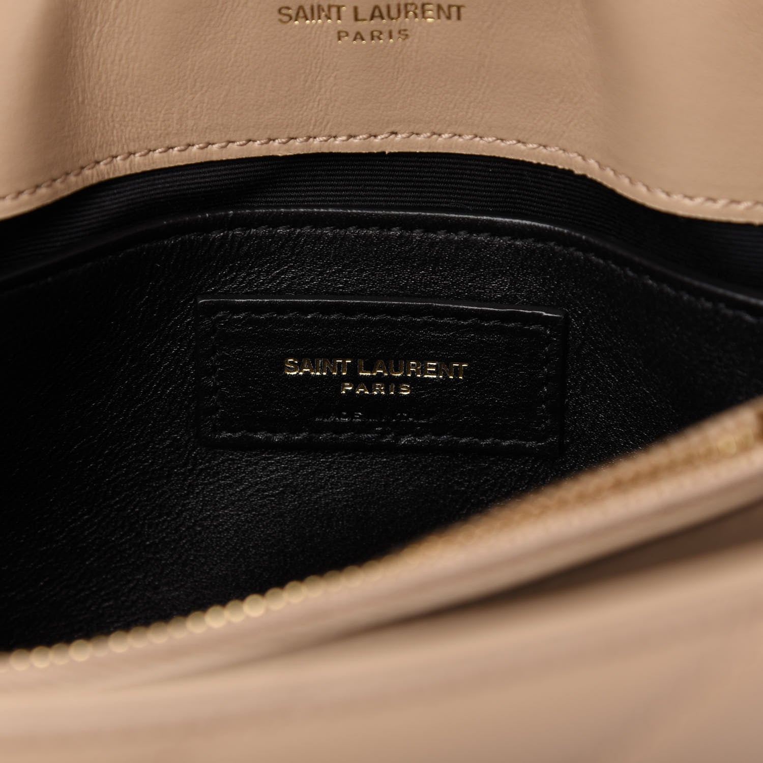 Saint Laurent Calfskin Y Quilted Monogram Small Loulou Chain Satchel Dark Beige 8 of 11