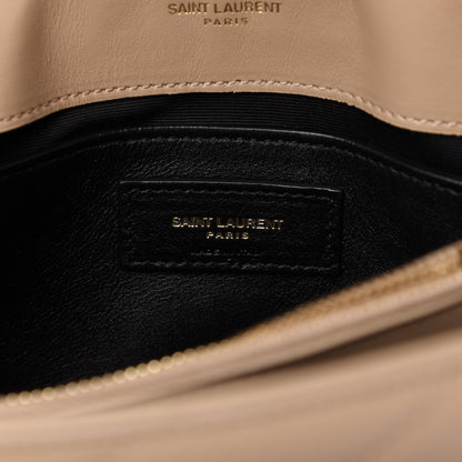 Saint Laurent Calfskin Y Quilted Monogram Small Loulou Chain Satchel Dark Beige 8 of 11