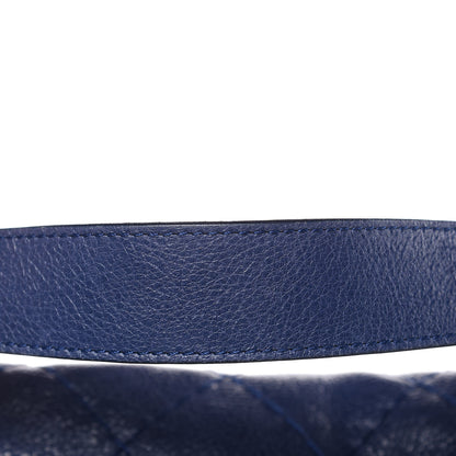 Chanel Glazed Calfskin Stitched XL On The Road Flap Blue 12 of 15