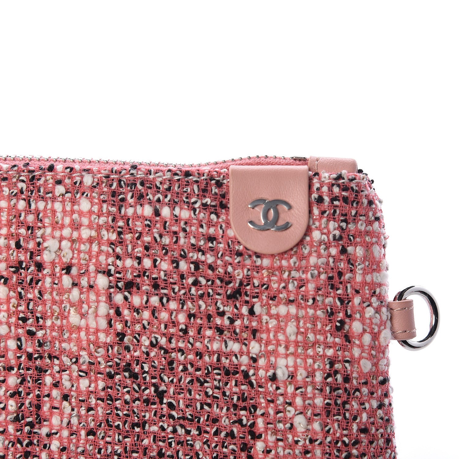 Chanel Tweed Pouch Pink White 8 of 8