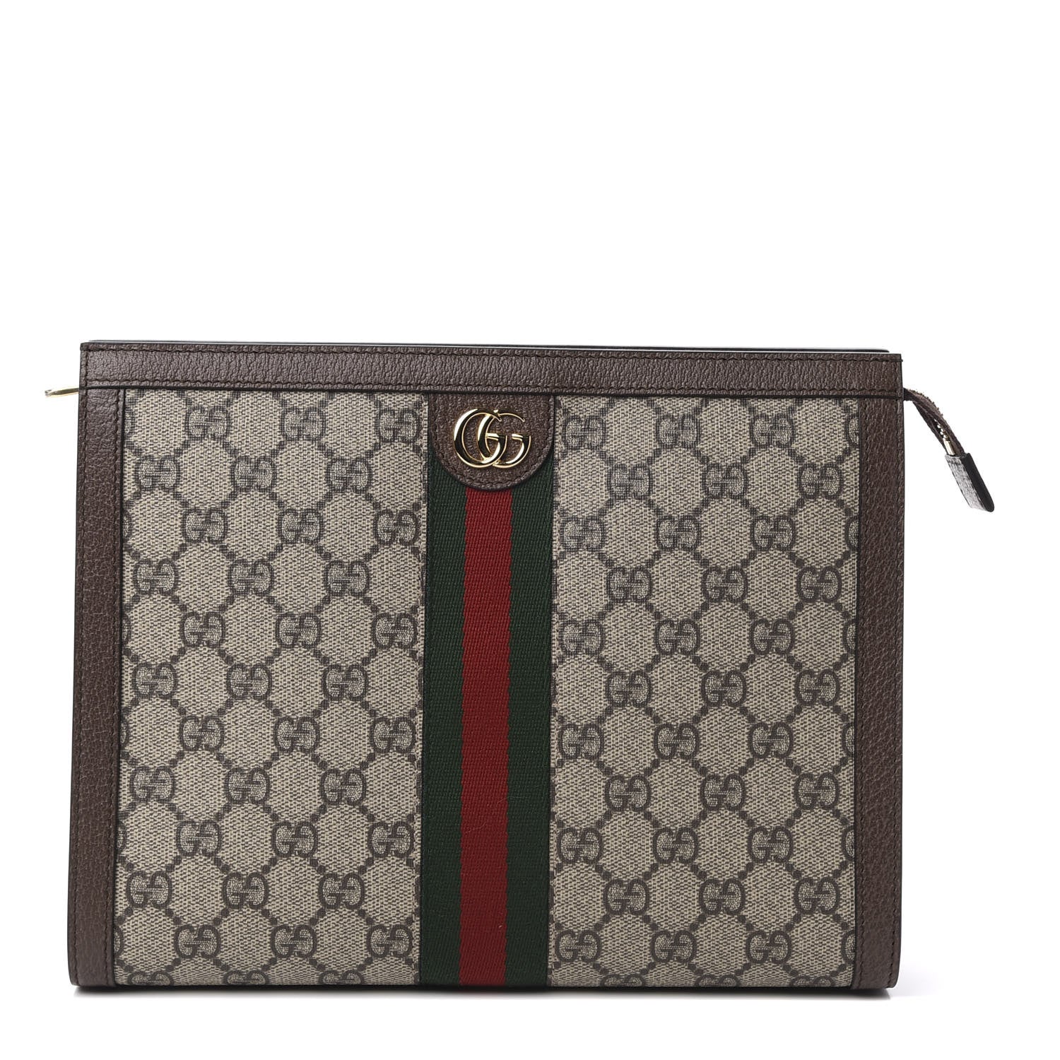 Gucci GG Supreme Monogram Web Ophidia Pouch Brown 1 of 11
