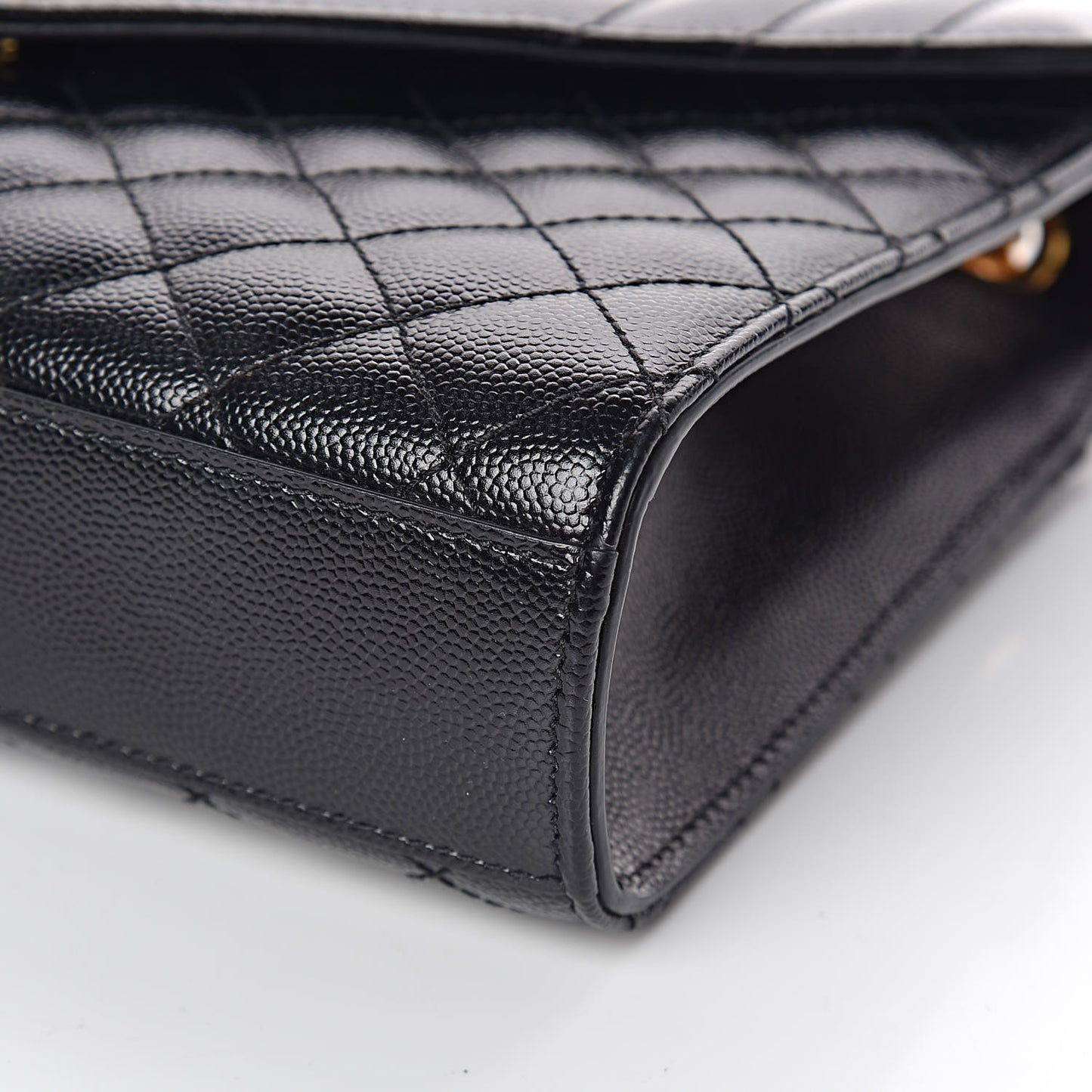 Grain De Poudre Textured Mixed Matelasse Triquilt Medium Monogram Satchel Black