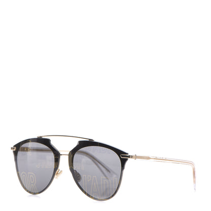 Christian Dior Reflected Prism Mirrored Sunglasses Black Gold 1 of 9