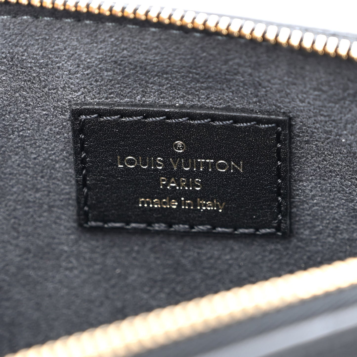 Calfskin Nanogram Embossed Lexington Pouch Black