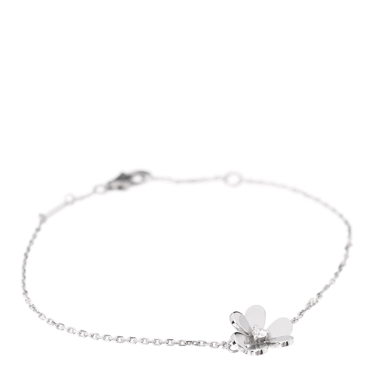Van Cleef & Arpels 18K White Gold Diamond Mini Frivole Bracelet 1 of 6