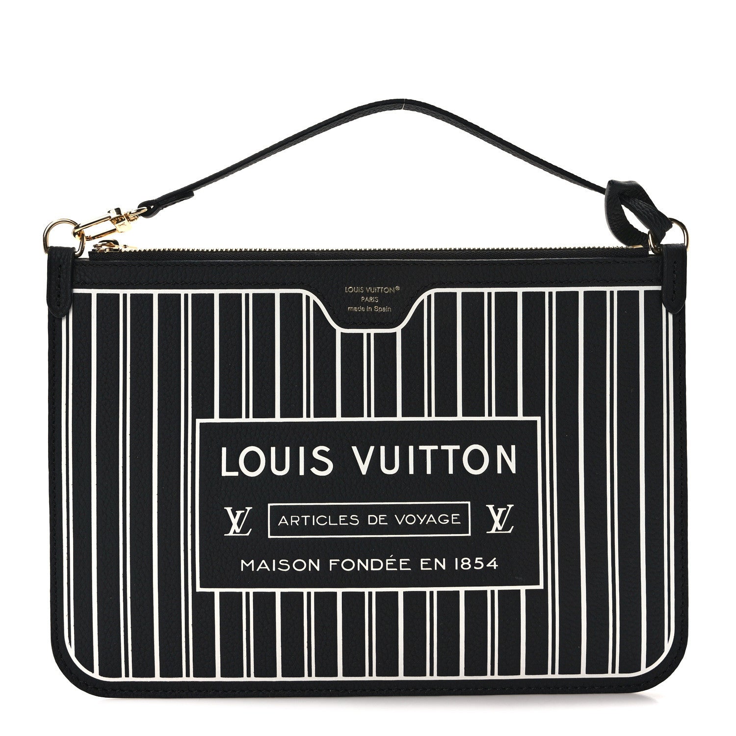Louis Vuitton Calfskin Neverfull Inside Out MM Pochette Black 1 of 8