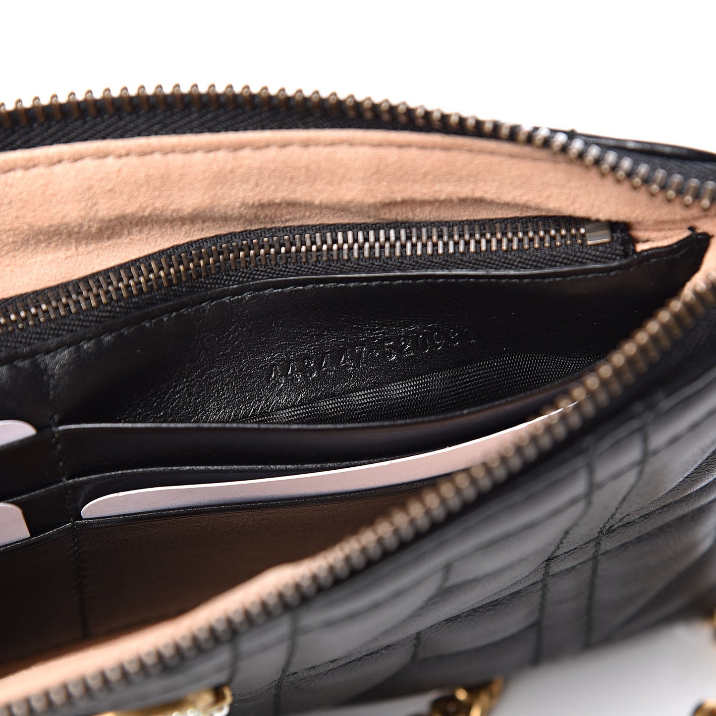 Calfskin Matelasse Mini Pearly GG Marmont Chain Bag Black