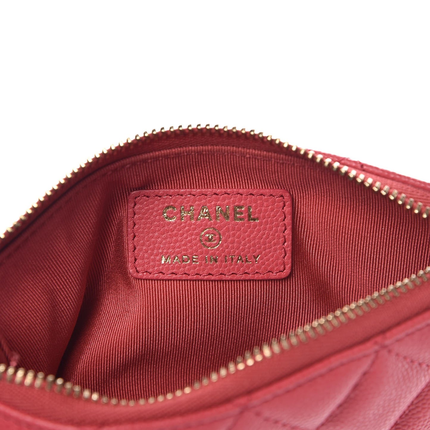 Caviar Quilted Small Cosmetic Case Pink