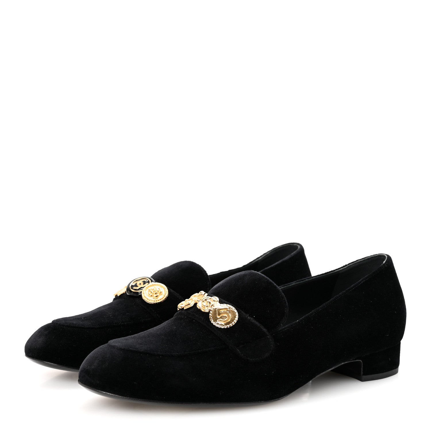 Chanel Velvet Moccasin Loafers 40 Black 4 of 9