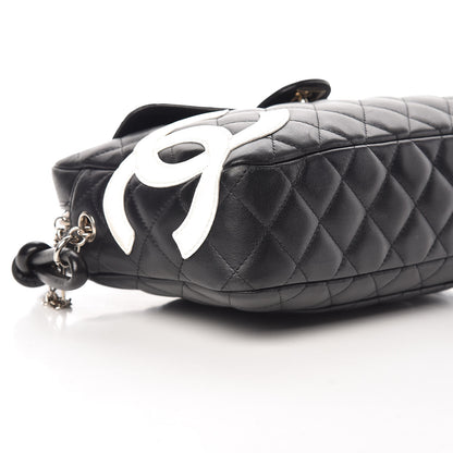 Chanel Calfskin Quilted Cambon Camera Case Black White 14 of 15
