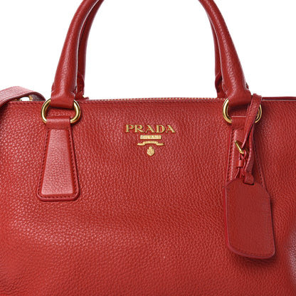 Prada Vitello Daino Small Double Tote Rosso 9 of 13