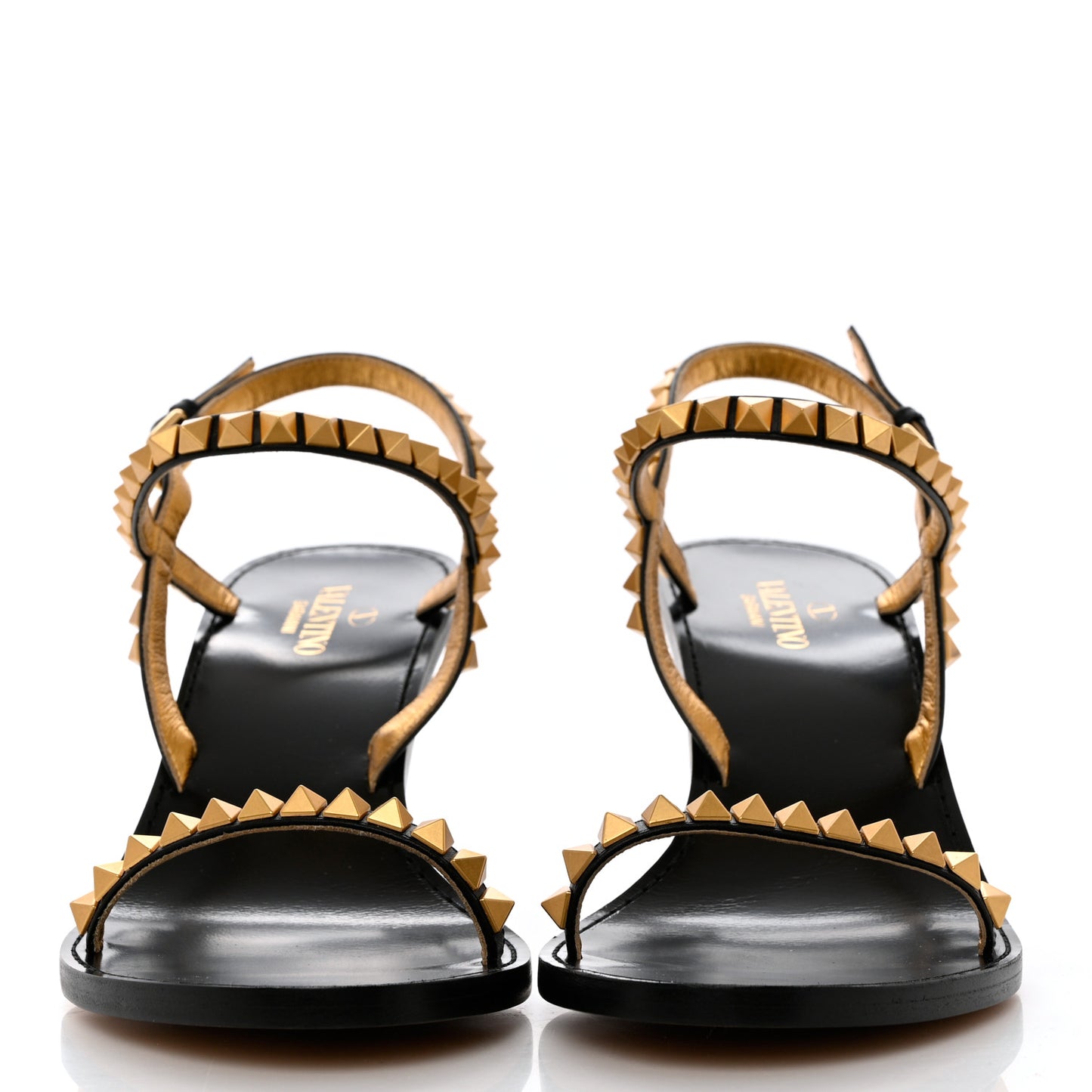 Calfskin Rockstud No Limit Mid-Heel Sandals 40 Black