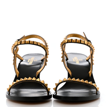 Valentino Garavani Calfskin Rockstud No Limit Mid-Heel Sandals 40 Black 2 of 11