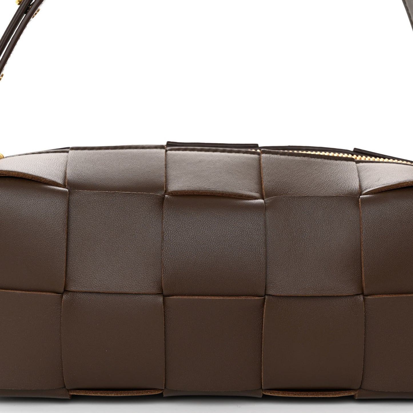 Lambskin Maxi Intrecciato Small Brick Cassette Bag Light Brown