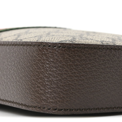 Gucci GG Supreme Monogram Textured Dollar Calfskin Web Ophidia Wristlet Shoulder Bag Beige Ebony New Acero 10 of 10