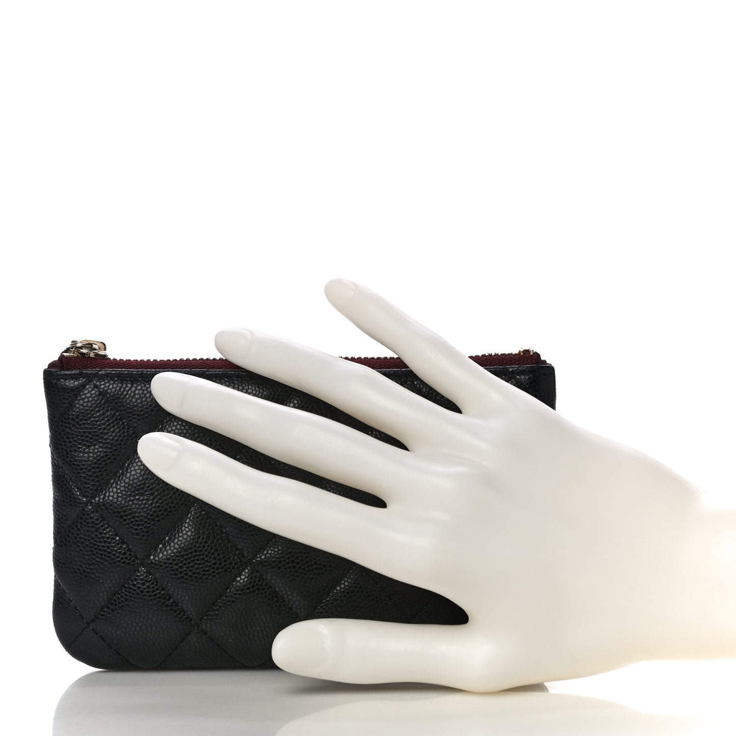 Caviar Quilted Small Cosmetic Case Black