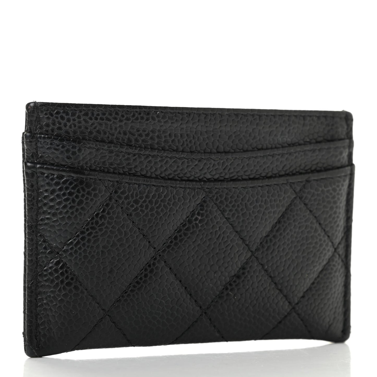 Caviar Quilted Card Holder Black